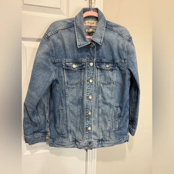 Madewell Oversized medium wash Denim Jean Jacket Size M - Picture 4 of 12